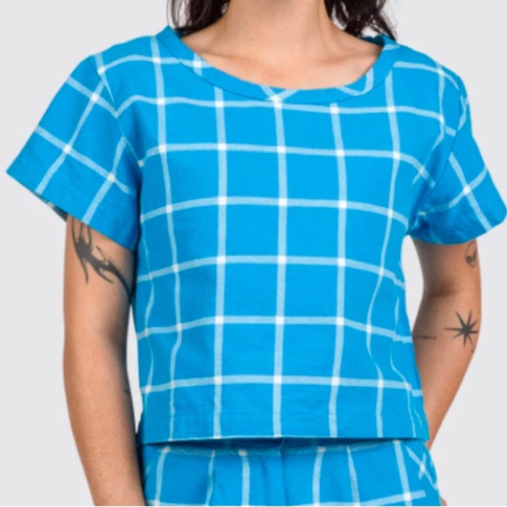 Calypso Grid Crop Top - Mokuyobi